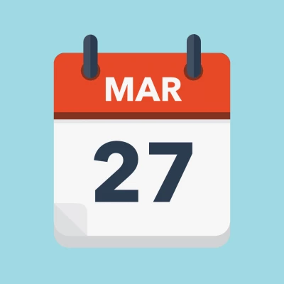 Calendar icon showing 27th March